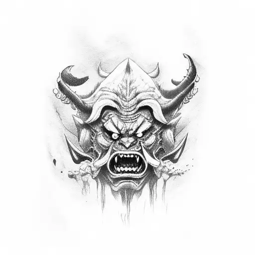 Scary Crying Oni Mask