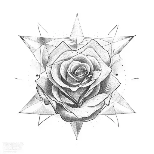 A Rose Rapped Around A Compass