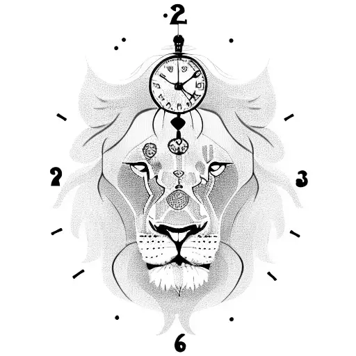 Lion With Clock