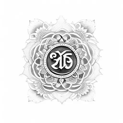 Om Symbol With Flowers