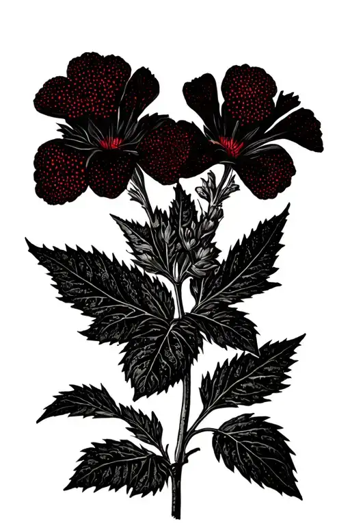 Malva Plant With Red