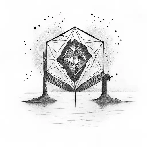 A Grunge-inspired Tattoo Featuring A Y2k Quote Surrounded By Nature Elements