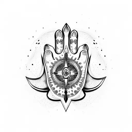 Hamsa With Cancer Starsign And Water