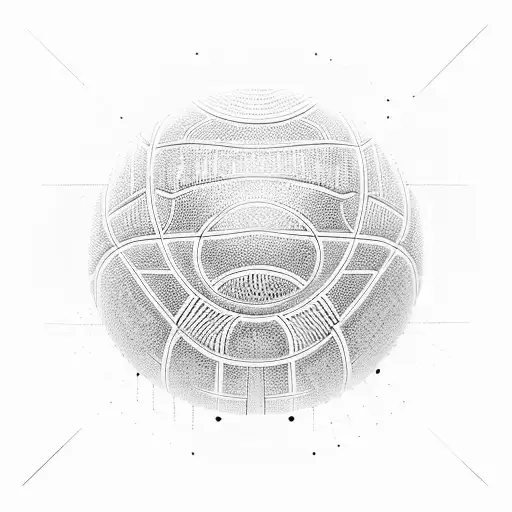 An Abstract Design Of A Basketball Merging With Binary Code