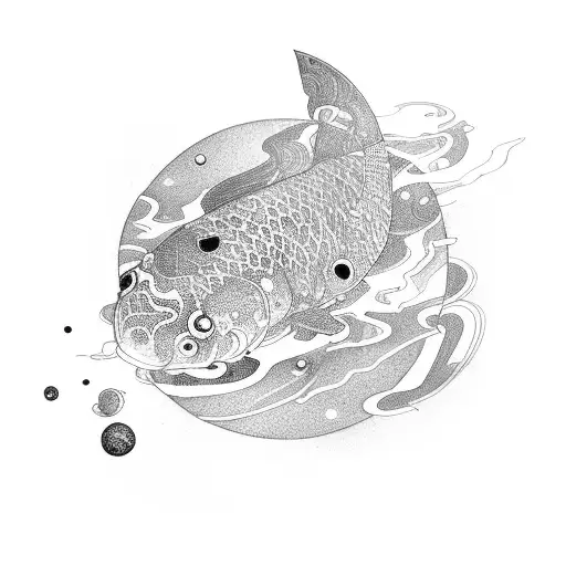 Saturn But The Rings Are Koi Fish