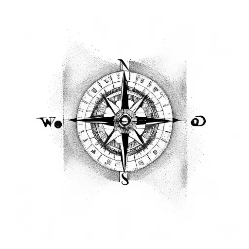 Compass Leading To Mountains And Lakes