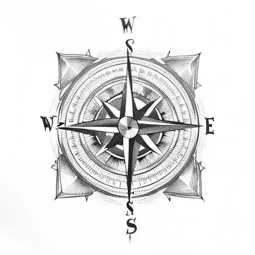Compass Showing The Way To Mountains And Lakes