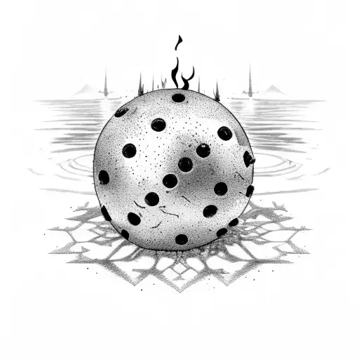 A Rusting Iron Ball Half On Fire And Half Icy