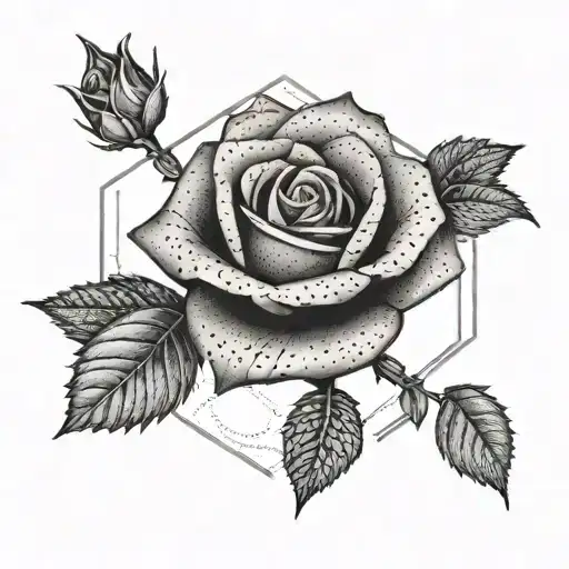 A Geometric Rose With Bmx Tire Tracks Wrapped Around It