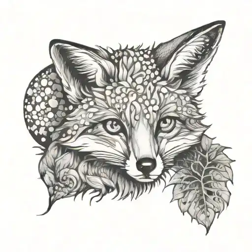 Baby Fox Mother Fox Mystical Moonlit Forest