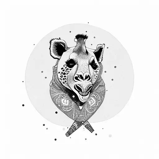 A Giraffe And A Panda With A Hoodie