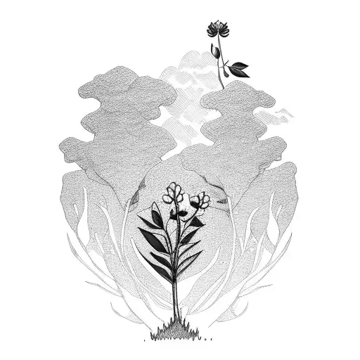 Clover Growing Out Of Willow Tree