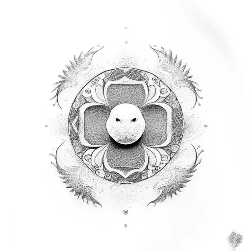 Dove And Phoenix In Yin-yang Style