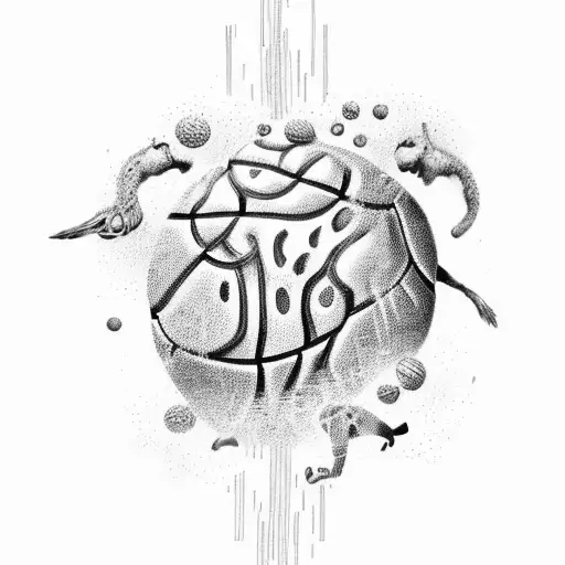 A Quote About Perseverance And Determination Surrounded By Animal Footprints And Basketball Symbols