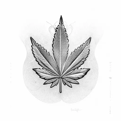 A Marijuana Leaf Intertwined With Musical Notes And Dog Paw Prints