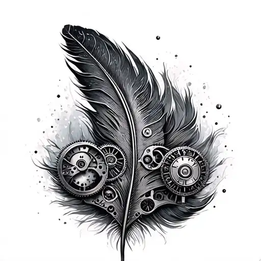 Feather Steampunk Inspired Mechanical Design Incorporating
