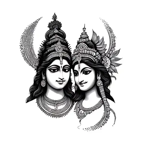 Krishna And Shiva Peace Balance Strength