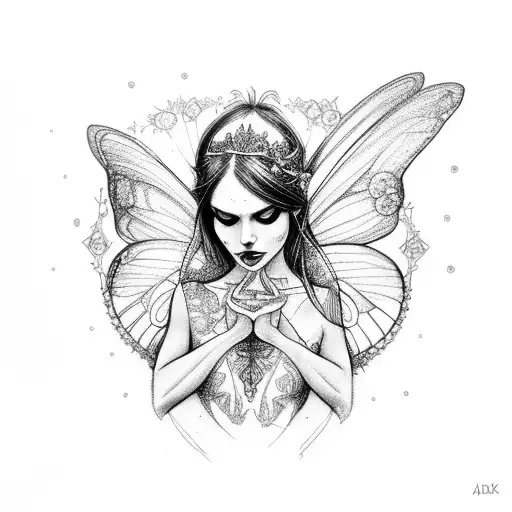 Fairy Girl In Birdcage Holding Mirror