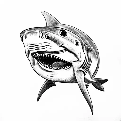 Black And Grey Full Body Shark