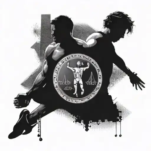 A Gym Scene With Philosophical Symbols Hidden In The Background