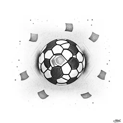 Create A Tattoo Of A Soccer Field With Casino Chips Scattered Around