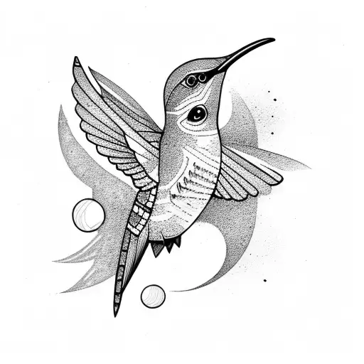 Colorful Tribal Hummingbird