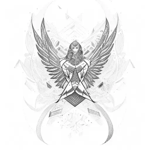 A Black Diamond With Two Blue Wings