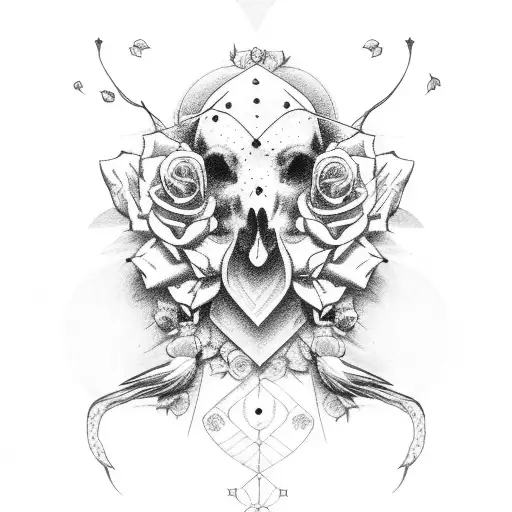 Raven With Roses Sternum