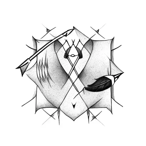 Arrow With Feather Being Wrapped By Lint