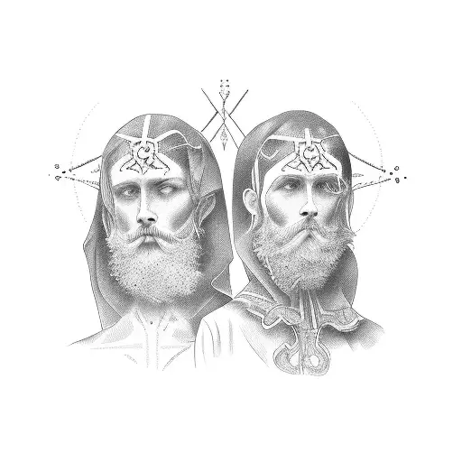 2 Friends Looking At A Cross