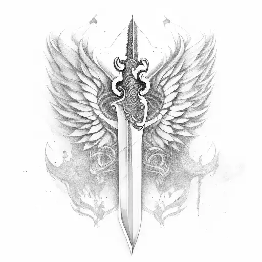 Wings With A Sword In The Middle Surrounded With The Phrase Audentis Fortuna Iuvat