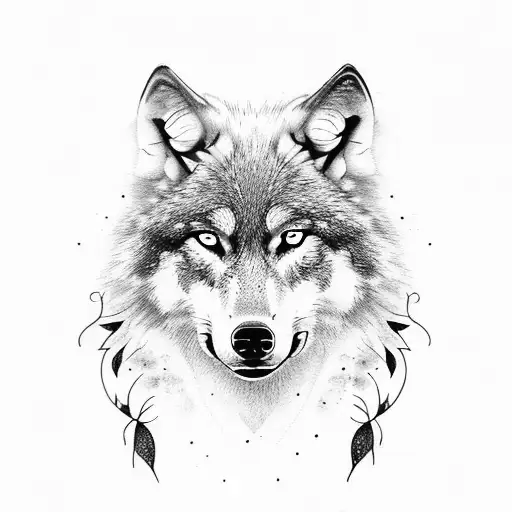 Wolf With Beautiful Woman