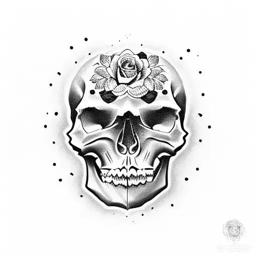 Skull And Roses And Girls Eyes
