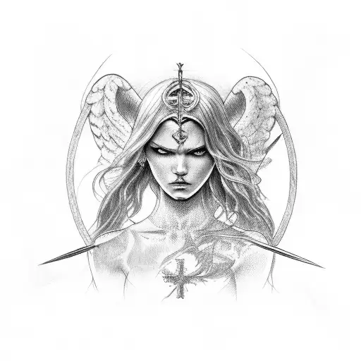 Angel Warrior With Cross