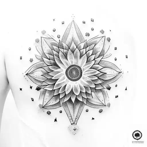 Sunflower And Virgo Constellation Tattoo With A Futuristic Twist Inspired By It