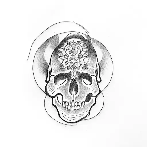 Small Tattoos For 2 Younger Brother's Skull