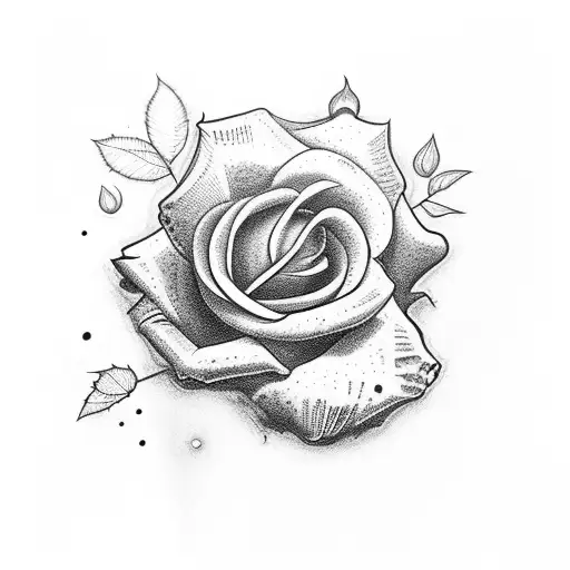 A Rose Growing Out Of A Skull