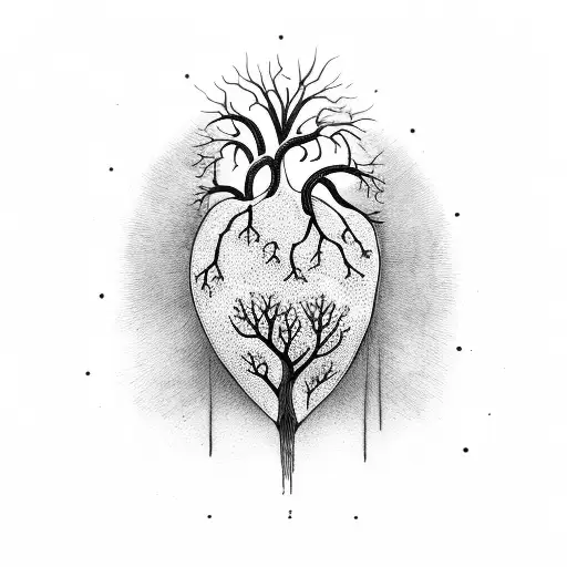 Heart With A Tree And Roots Attached To It