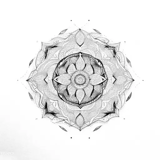 Mandala Modern Traditional With Mountain And Tree