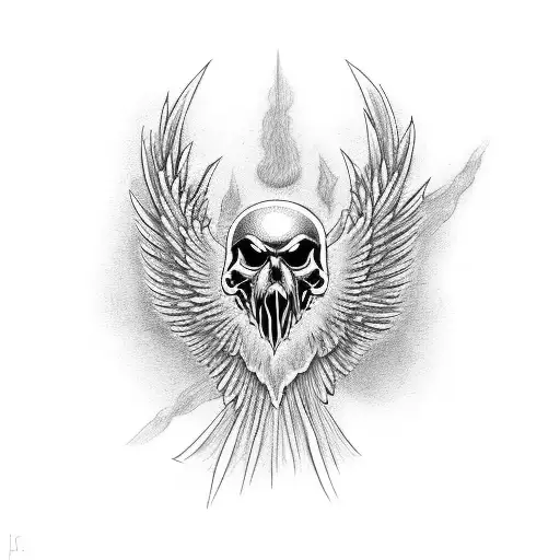 Phoenix With Skulls