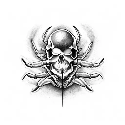 Design A Tattoo Of A Scorpion With Details Of Skull