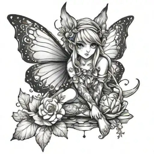 Anime Elf Fairy Sitting