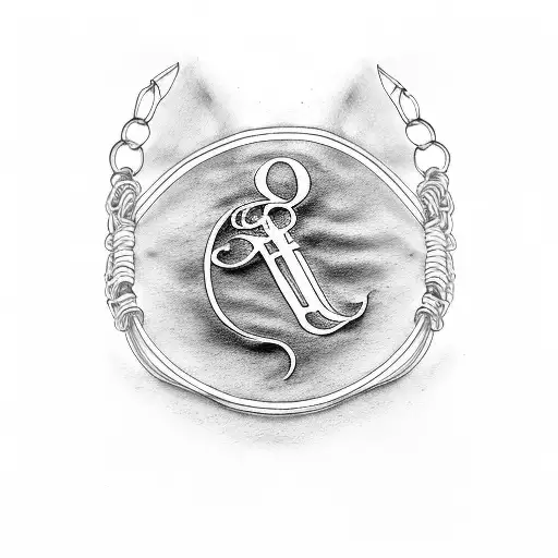 R Letter Bracelet Design Tattoo With Mother Daughter Theme