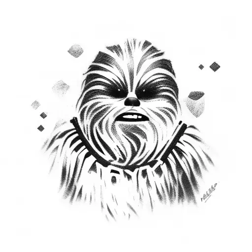 Realism And Traditional Style Chewbacca Tatto