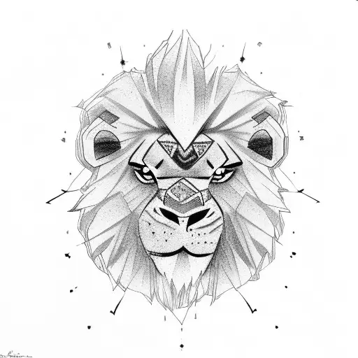 King Lion With Scars And A Cross