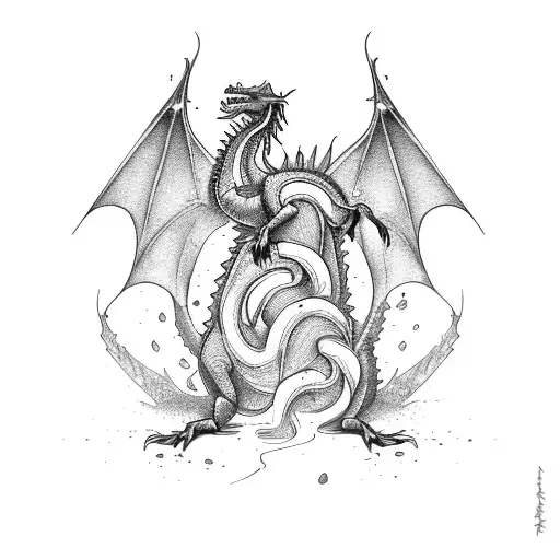 Dragon Breaking Out Of Chains