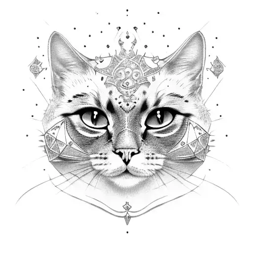 Royal Cat Face With Armor And Decoration