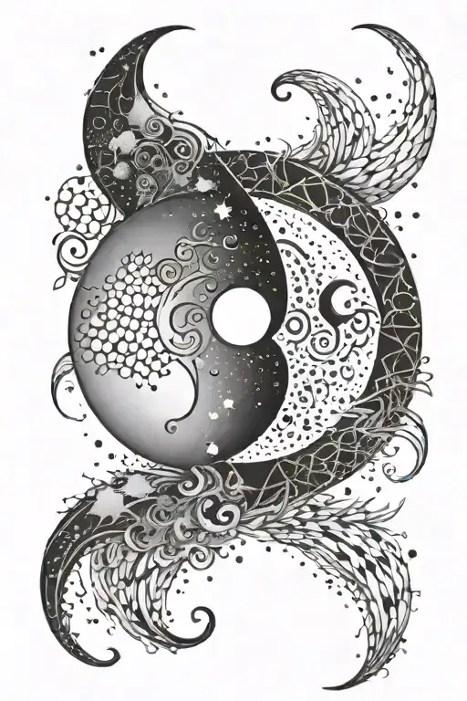Duality Energy Spirituality Moon Intertwined Symbolizing