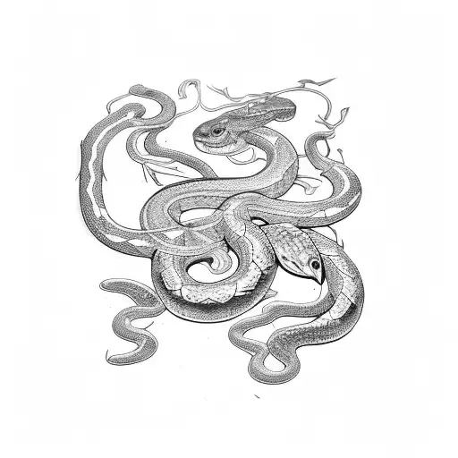 A Shattered Mirror Reflecting A Snake In Each Piece