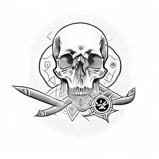 Skull With Radiation Symbol